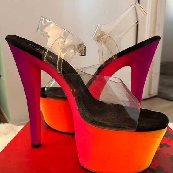 Pleaser Rainbow Heels - Picture 4 of 15